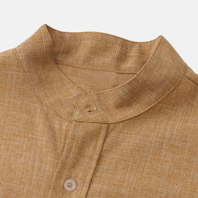 Heathered linen-blend shirt